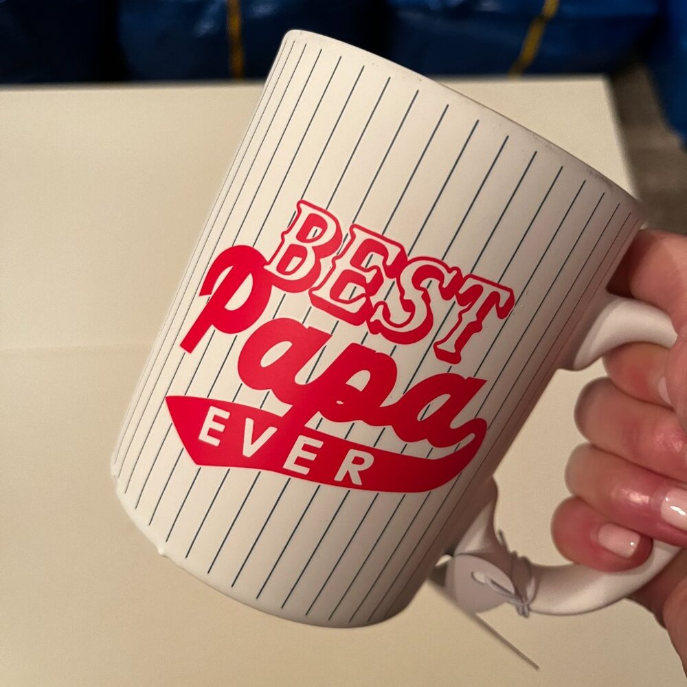 Mug for Papa / Mug for Dad (Best Papa Ever) Baseball Inspired Mug (new)